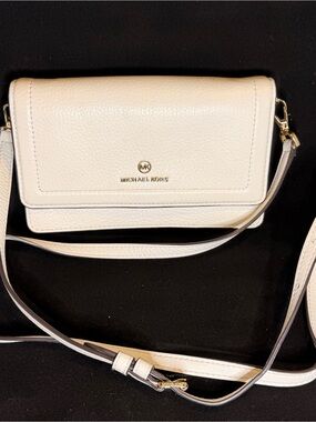 Michael Kors Cream Leather Crossbody Wallet